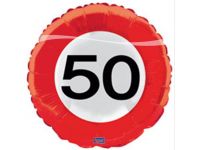 Verkeersbord ballon 50 Folieballon