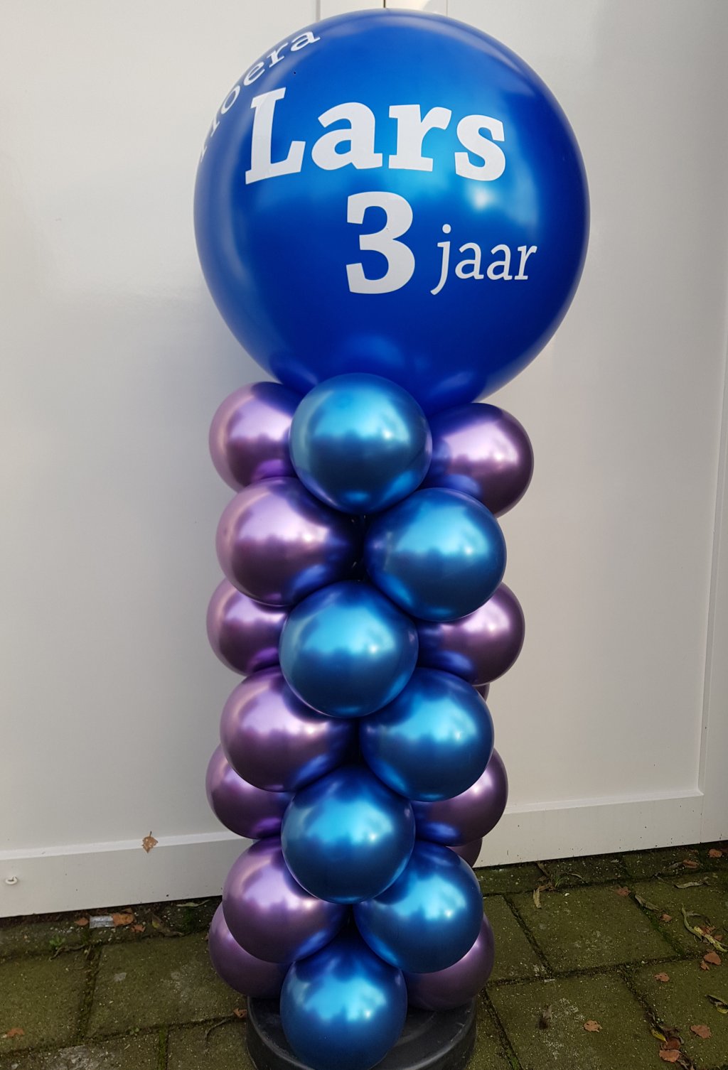 Leeftijden ballonnenzuil chroom foto