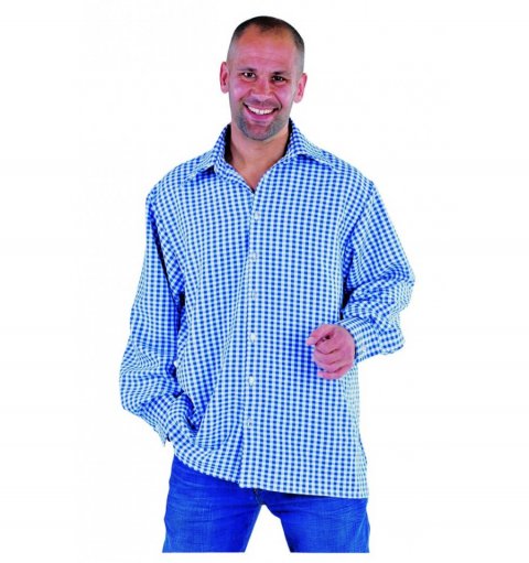 Tiroler blouse Marcus blauw 45 46 foto