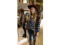 Geblokte blouse met bolero maat L bl g
