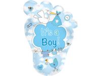 baby voet blauw folieballon