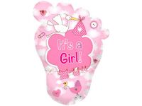 baby voet rose folieballon