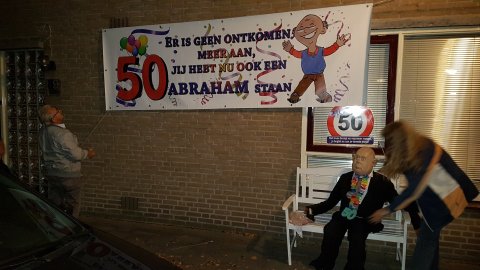 Spandoek voor Abraham foto