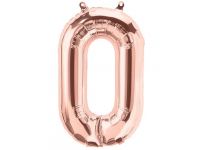 Cijfer 0 rose-gold Folieballon 85cm hoog