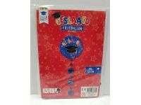 Geslaagd folieballon met hanger blauw