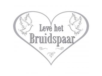 huwelijk deurbord leve het Bruidspaar