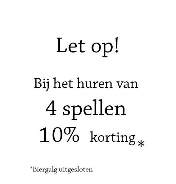 Bij 4 spellen 10 procent korting foto