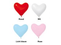 10 Hart ballonnen ( rood wit roze blauw)