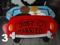 Huwelijksbord Just married