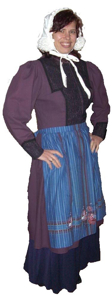 Sarah kleding -jurk met knipmuts foto
