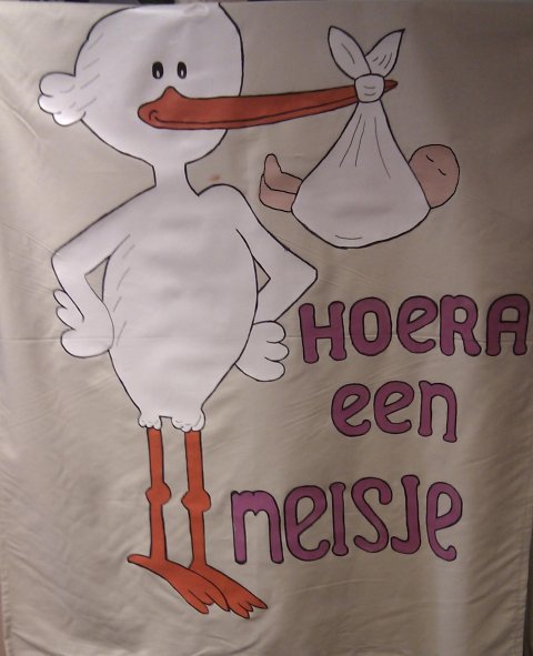 Ooievaar spandoek meisje foto