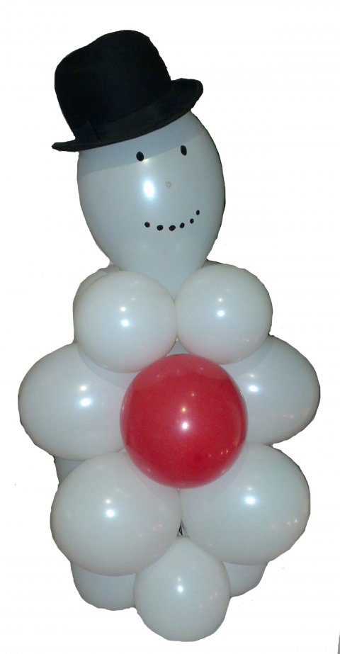 Ballon sneeuwpop met hoed foto